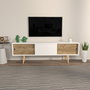 Hanah Home Ecrin Soporte de TV Blanco y Nogal